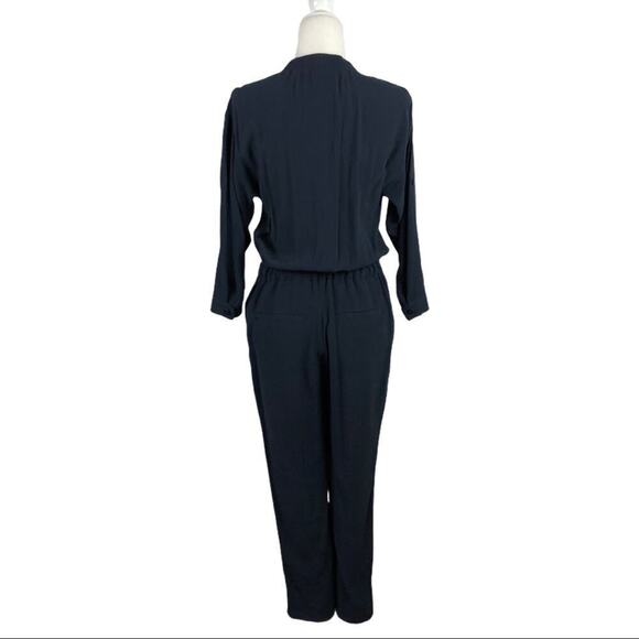 Madewell Womens Navy Novelist Preppy Cropped Jumpsuit Drawstring Size XS - Picture 6 of 13
